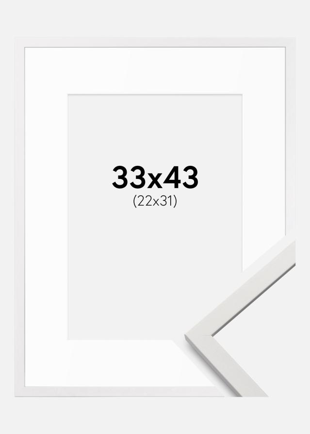 Ram med passepartou Frame Edsbyn White 33x43 cm - Mounts White 23x32 cm