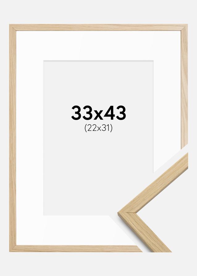 Ram med passepartou Frame Edsbyn Oak 33x43 cm - Mounts White 23x32 cm