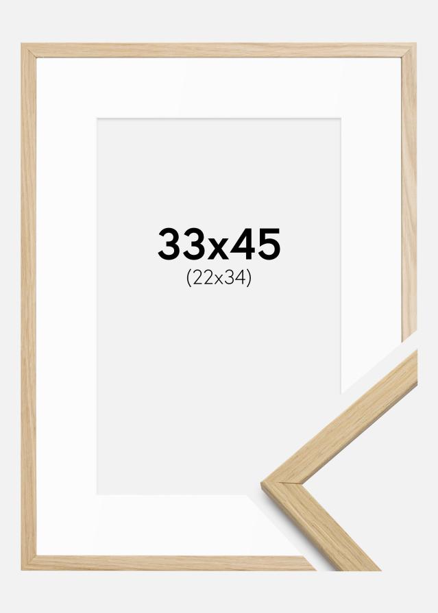 Ram med passepartou Frame Edsbyn Oak 33x45 cm - Mounts White 23x35 cm
