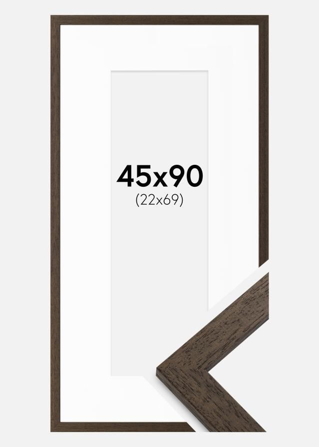 Ram med passepartou Frame Brown Wood 45x90 cm - Mounts White 23x70 cm