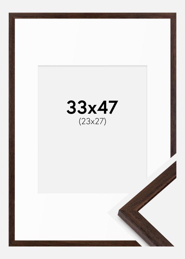 Ram med passepartou Frame Edsbyn Walnut 33x47 cm - Mounts White 24x28 cm