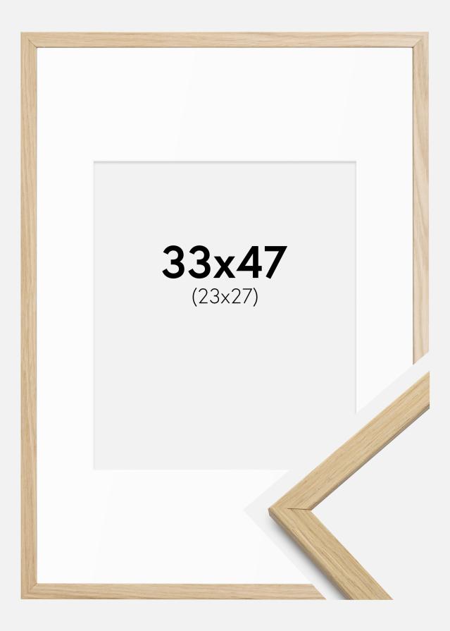 Ram med passepartou Frame Edsbyn Oak 33x47 cm - Mounts White 24x28 cm