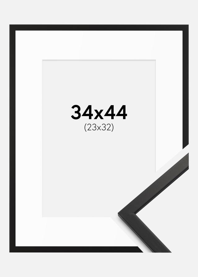Ram med passepartou Frame Edsbyn Black 34x44 cm - Mounts White 24x33 cm