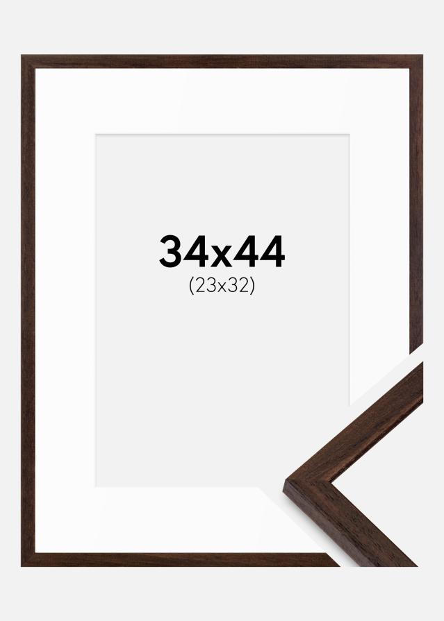 Ram med passepartou Frame Edsbyn Walnut 34x44 cm - Mounts White 24x33 cm