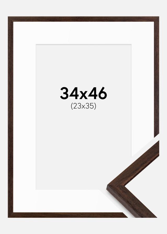 Ram med passepartou Frame Edsbyn Walnut 34x46 cm - Mounts White 24x36 cm