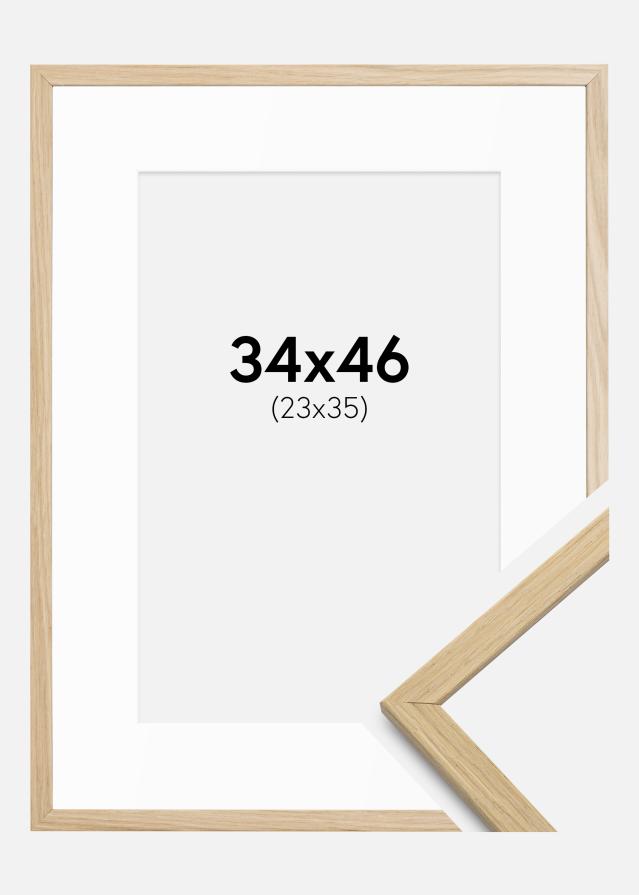 Ram med passepartou Frame Edsbyn Oak 34x46 cm - Mounts White 24x36 cm