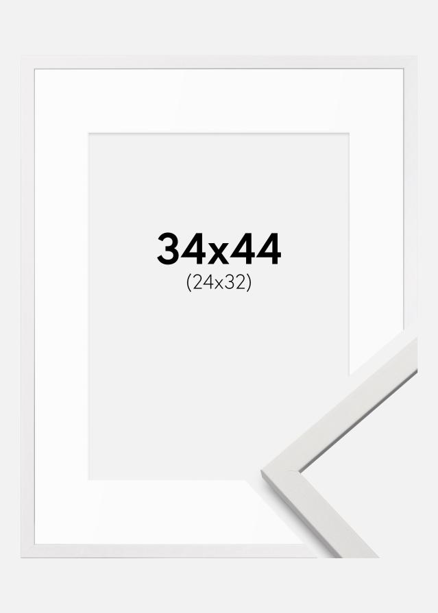Ram med passepartou Frame Edsbyn White 34x44 cm - Mounts White 25x33 cm
