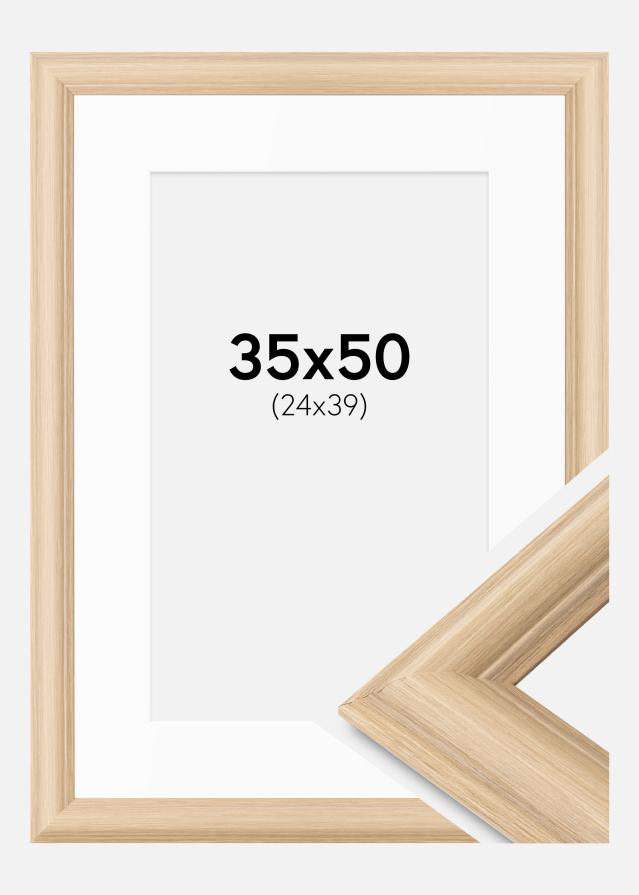 Ram med passepartou Frame Västkusten Oak 35x50 cm - Mounts White 25x40 cm