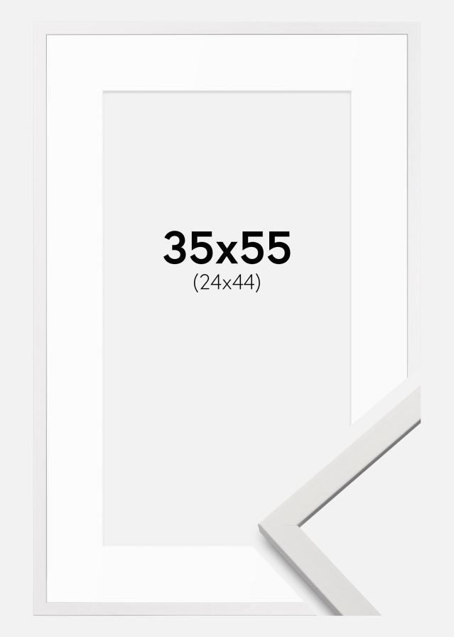 Ram med passepartou Frame Edsbyn White 35x55 cm - Mounts White 25x45 cm