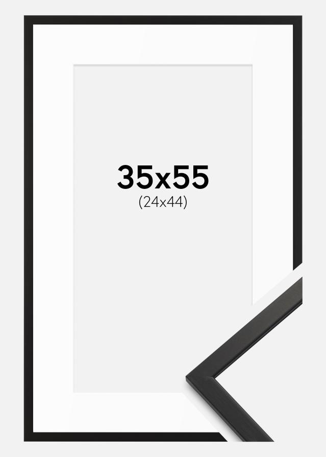 Ram med passepartou Frame Edsbyn Black 35x55 cm - Mounts White 25x45 cm