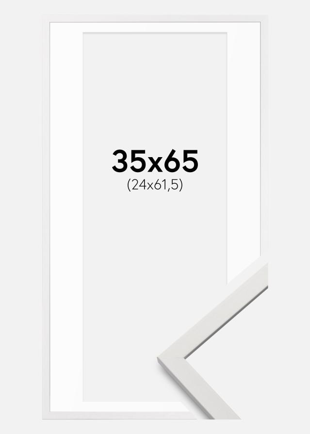 Ram med passepartou Frame Edsbyn White 35x65 cm - Mounts White 25x62.5 cm
