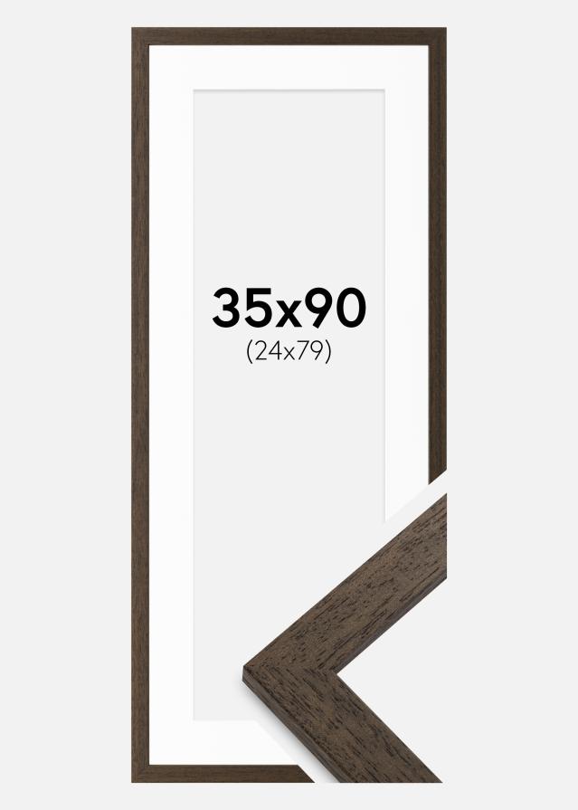 Ram med passepartou Frame Brown Wood 35x90 cm - Mounts White 25x80 cm