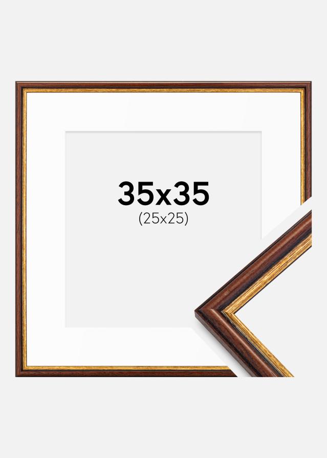 Ram med passepartou Frame Horndal Brown 35x35 cm - Mounts White 26x26 cm