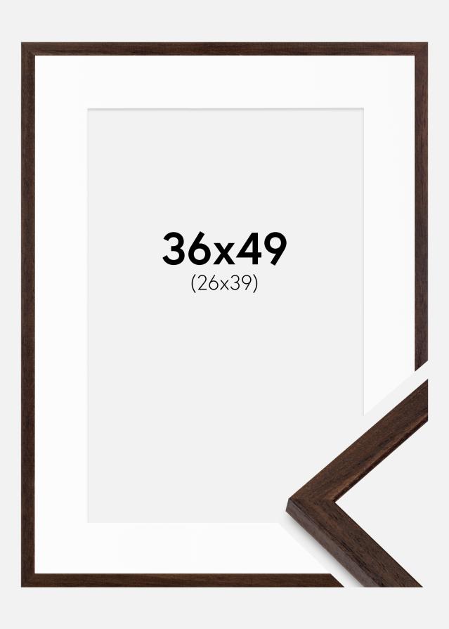 Ram med passepartou Frame Edsbyn Walnut 36x49 cm - Mounts White 27x40 cm