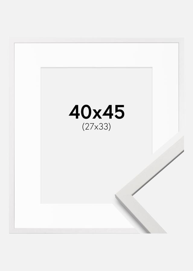 Ram med passepartou Frame Edsbyn White 40x45 cm - Mounts White 28x34 cm