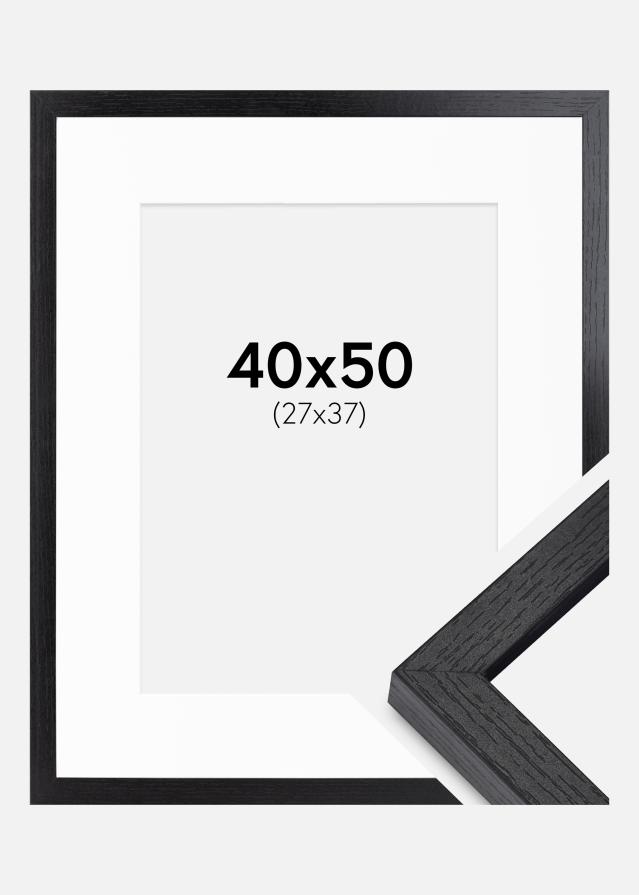 Ram med passepartou BGA Box Frame Black 40x50 cm - Mounts White 28x38 cm