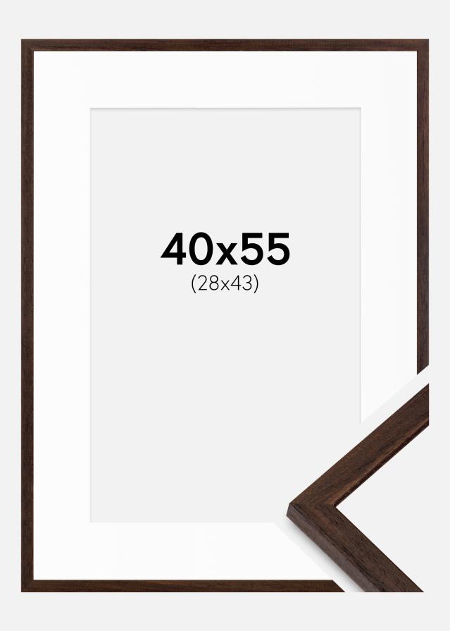 Ram med passepartou Frame Edsbyn Walnut 40x55 cm - Mounts White 29x44 cm