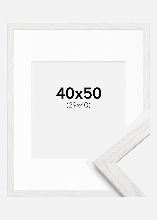Ram med passepartou Frame Stilren White Oak 40x50 cm - Mounts White 30x41 cm