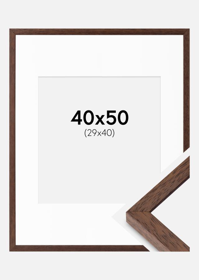 Ram med passepartou Frame Ares Teak 40x50 cm - Mounts White 30x41 cm