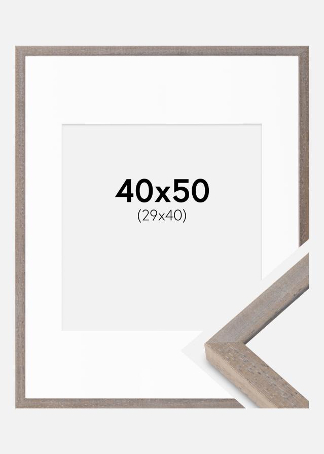 Ram med passepartou Frame Ares Grey 40x50 cm - Mounts White 30x41 cm
