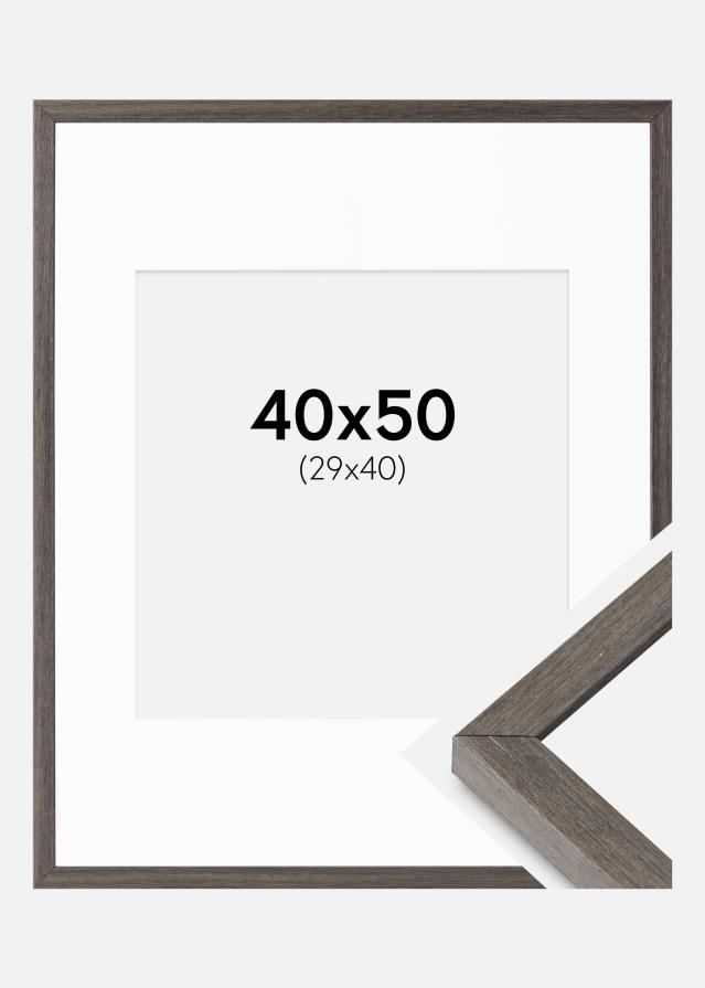 Ram med passepartou Frame Ares Grey Oak 40x50 cm - Mounts White 30x41 cm