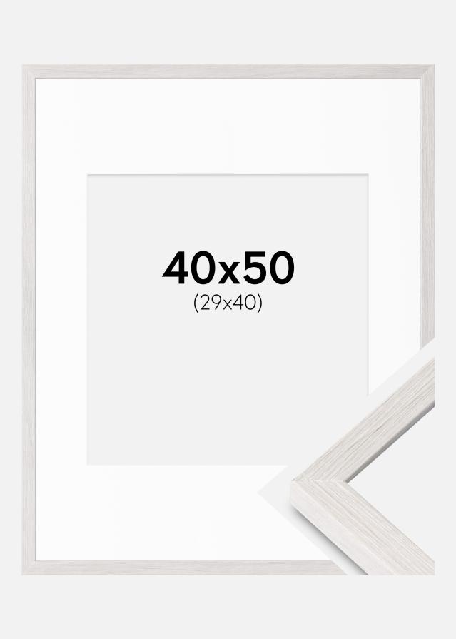 Ram med passepartou Frame Ares White Oak 40x50 cm - Mounts White 30x41 cm