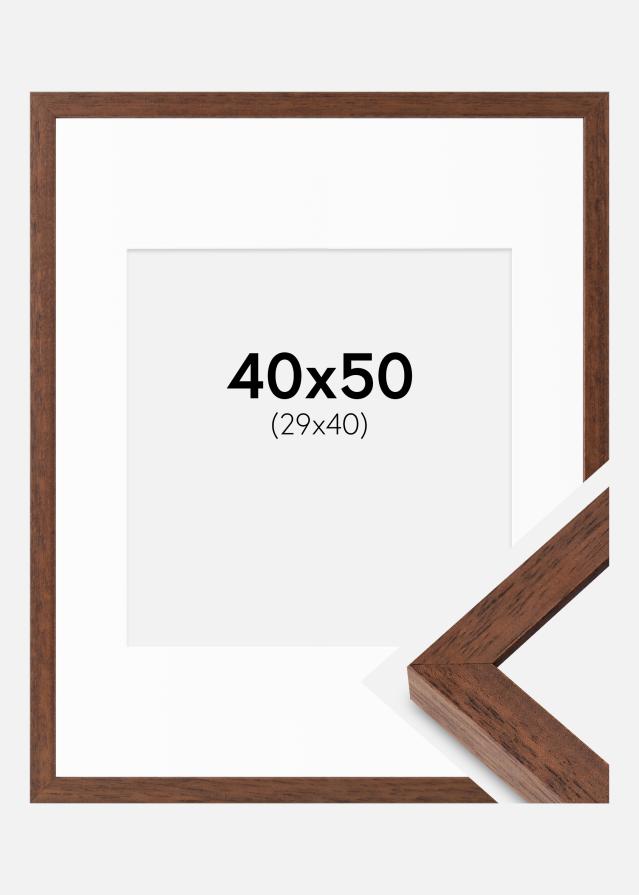 Ram med passepartou Frame Hermes Teak 40x50 cm - Mounts White 30x41 cm