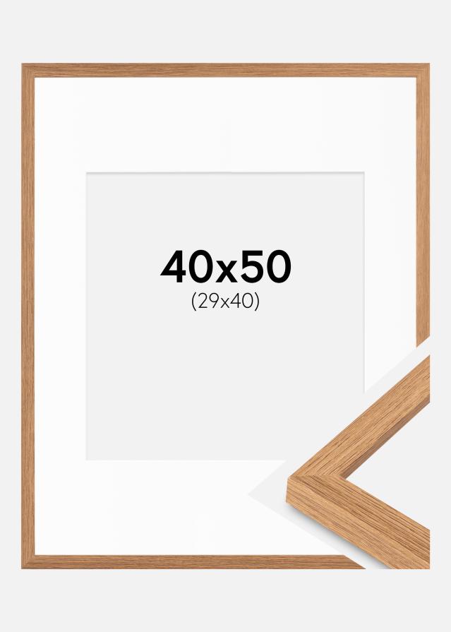 Ram med passepartou Frame Stilren Teak 40x50 cm - Mounts White 30x41 cm