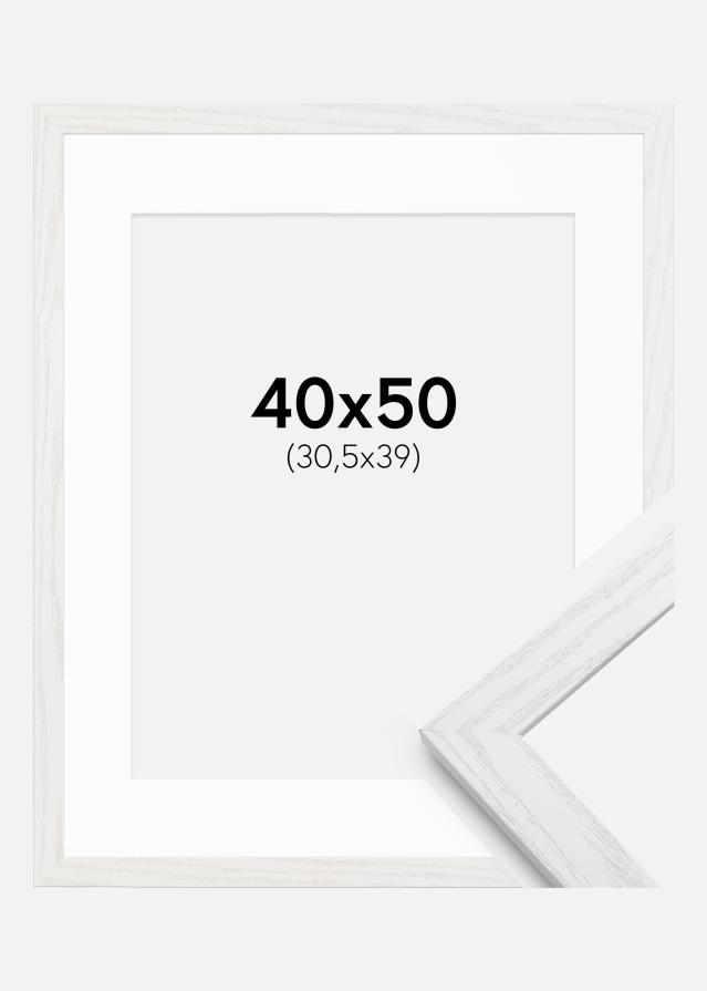 Ram med passepartou Frame Stilren White Oak 40x50 cm - Mounts White 31.5x40 cm