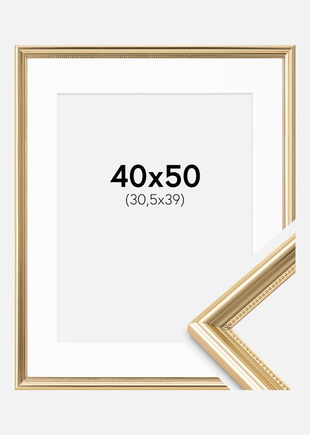 Ram med passepartou Frame Gala Gold 40x50 cm - Mounts White 31.5x40 cm