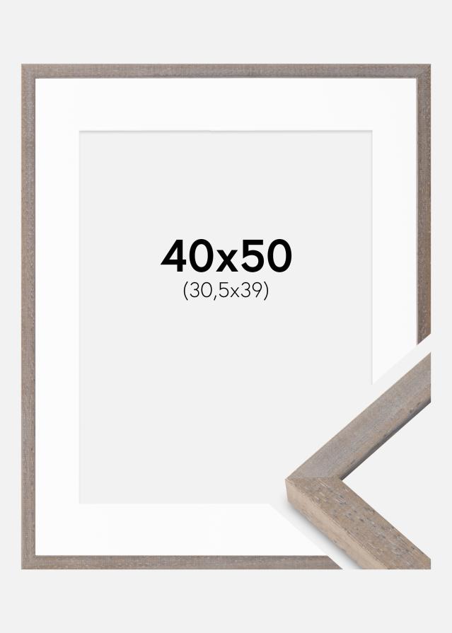 Ram med passepartou Frame Ares Gray 40x50 cm - Mounts White 31.5x40 cm