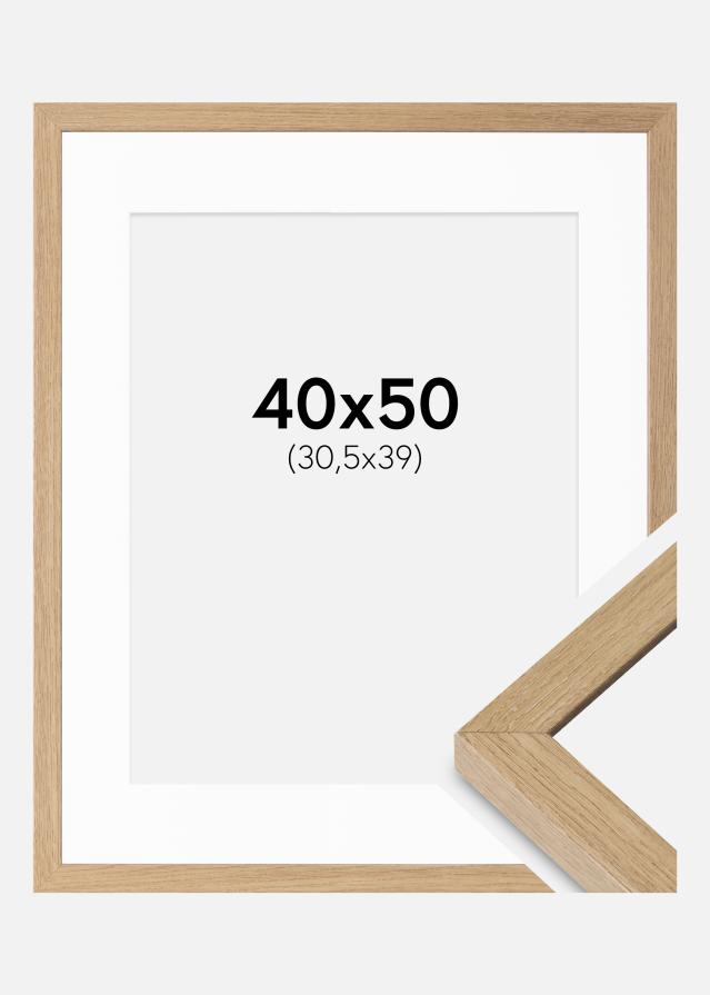 Ram med passepartou Frame Hermes Natural Oak 40x50 cm - Mounts White 31.5x40 cm