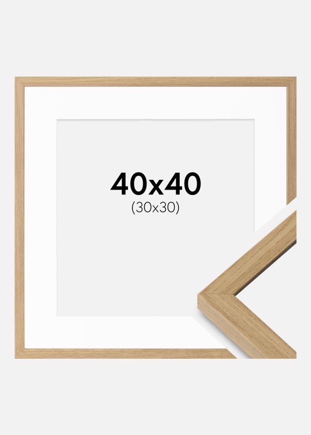 Ram med passepartou Frame Ares Natural Oak 40x40 cm - Mounts White 31x31 cm