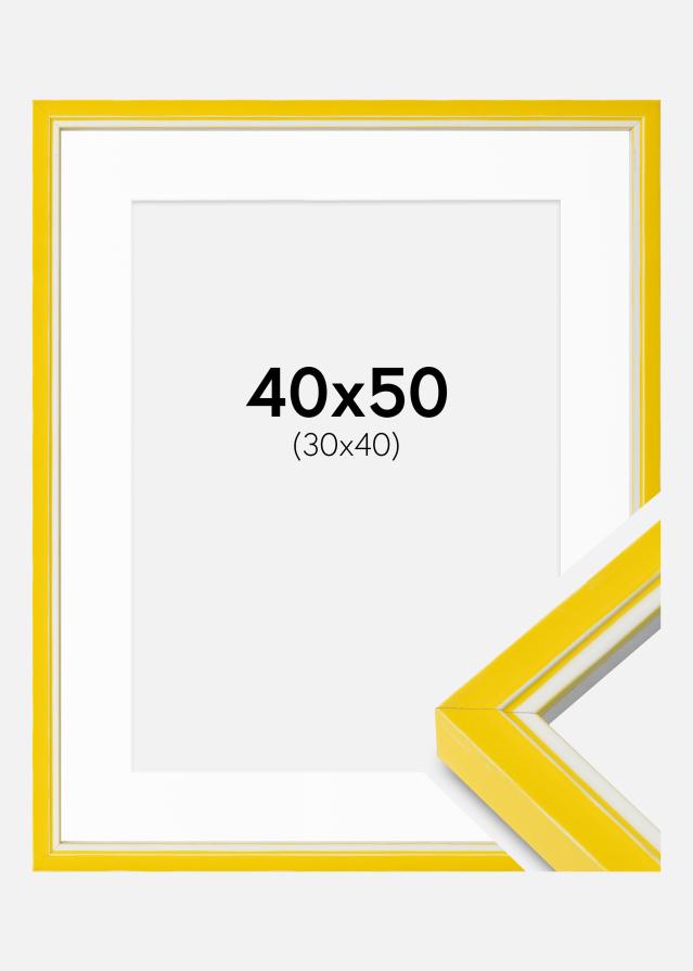 Ram med passepartou Frame Diana Yellow 40x50 cm - Mounts White 31x41 cm