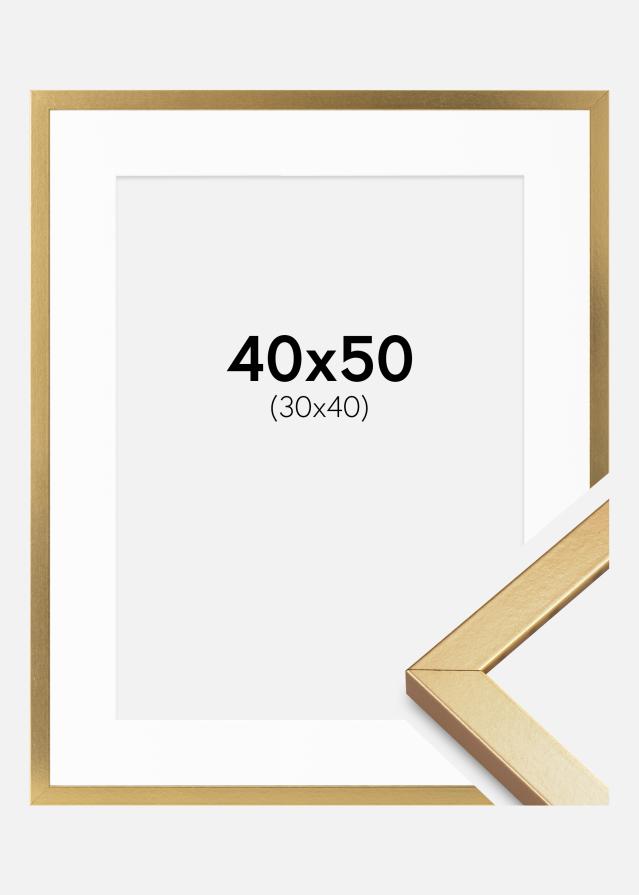 Ram med passepartou Frame Minerva Gold 40x50 cm - Mounts White 31x41 cm