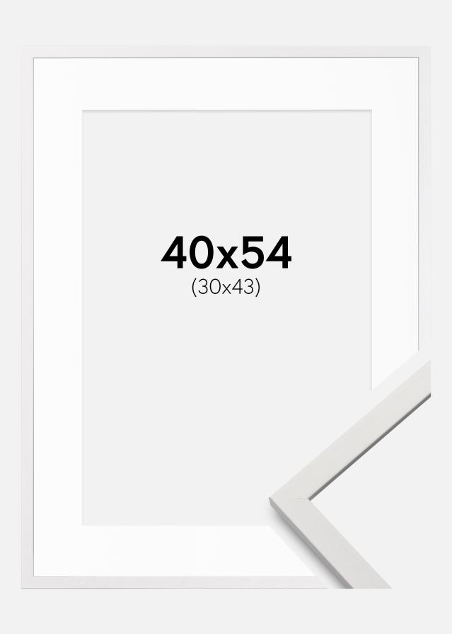 Ram med passepartou Frame Edsbyn White 40x54 cm - Mounts White 31x44 cm