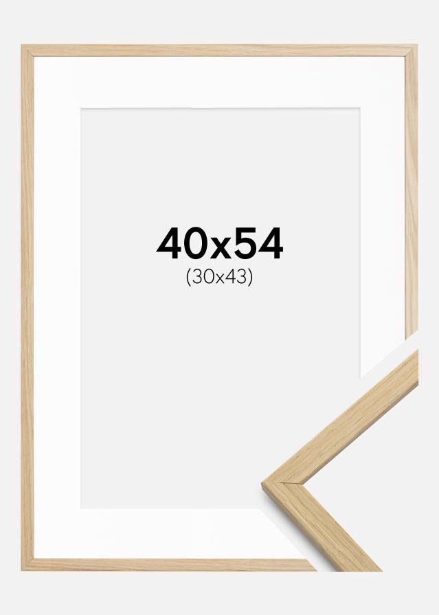 Ram med passepartou Frame Edsbyn Oak 40x54 cm - Mounts White 31x44 cm