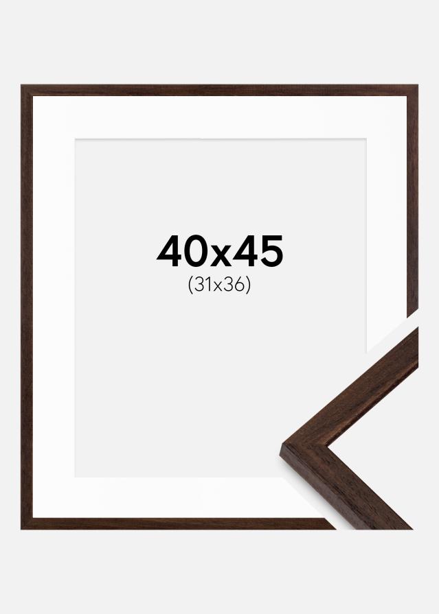 Ram med passepartou Frame Edsbyn Walnut 40x45 cm - Mounts White 32x37 cm