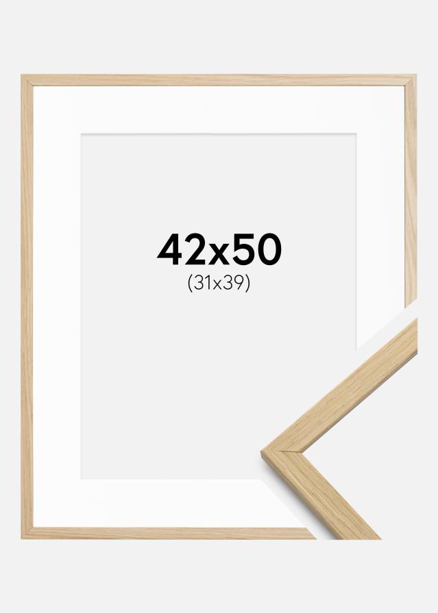 Ram med passepartou Frame Edsbyn Oak 42x50 cm - Mounts White 32x40 cm