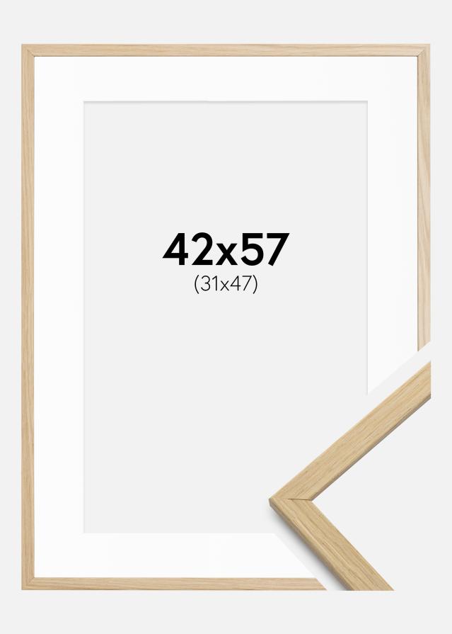 Ram med passepartou Frame Edsbyn Oak 42x57 cm - Mounts White 32x48 cm