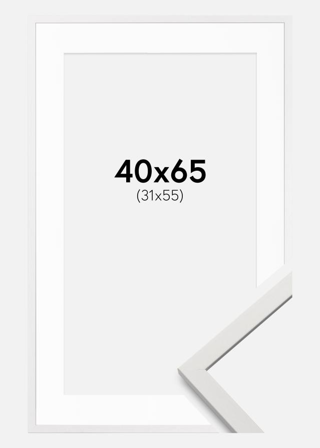Ram med passepartou Frame Edsbyn White 40x65 cm - Mounts White 32x56 cm