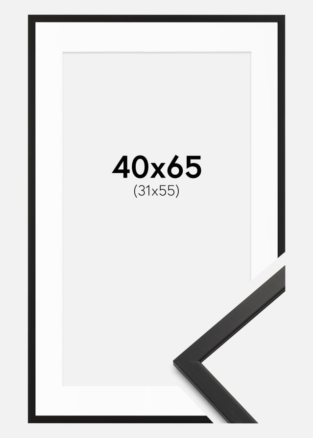 Ram med passepartou Frame Edsbyn Black 40x65 cm - Mounts White 32x56 cm