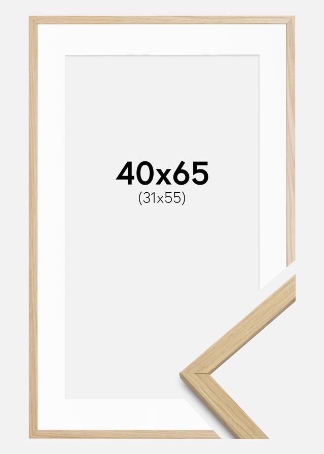 Ram med passepartou Frame Edsbyn Oak 40x65 cm - Mounts White 32x56 cm