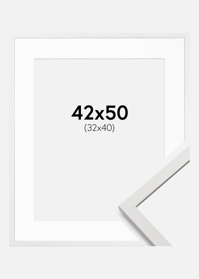 Ram med passepartou Frame Edsbyn White 42x50 cm - Mounts White 33x41 cm