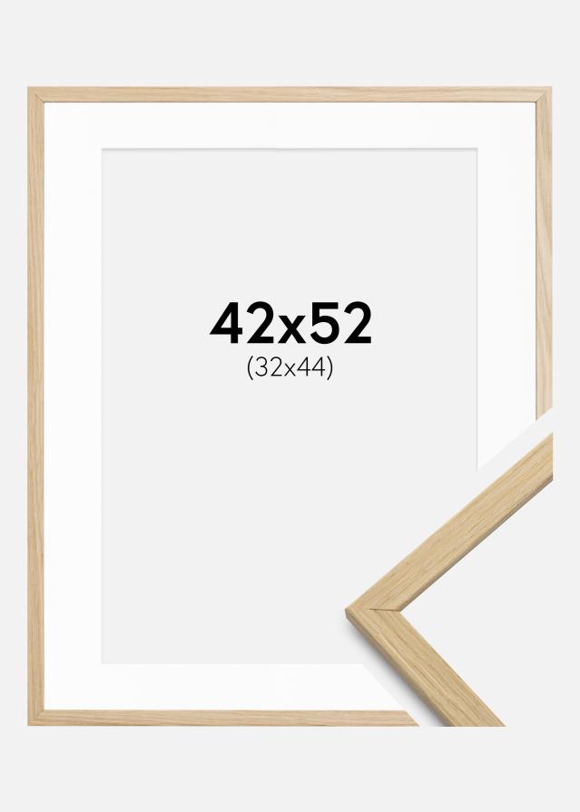 Ram med passepartou Frame Edsbyn Oak 42x52 cm - Mounts White 33x45 cm