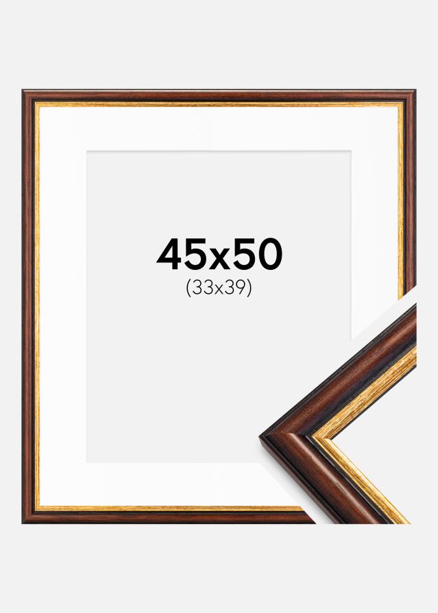 Ram med passepartou Frame Siljan Brown 45x50 cm - Mounts White 34x40 cm
