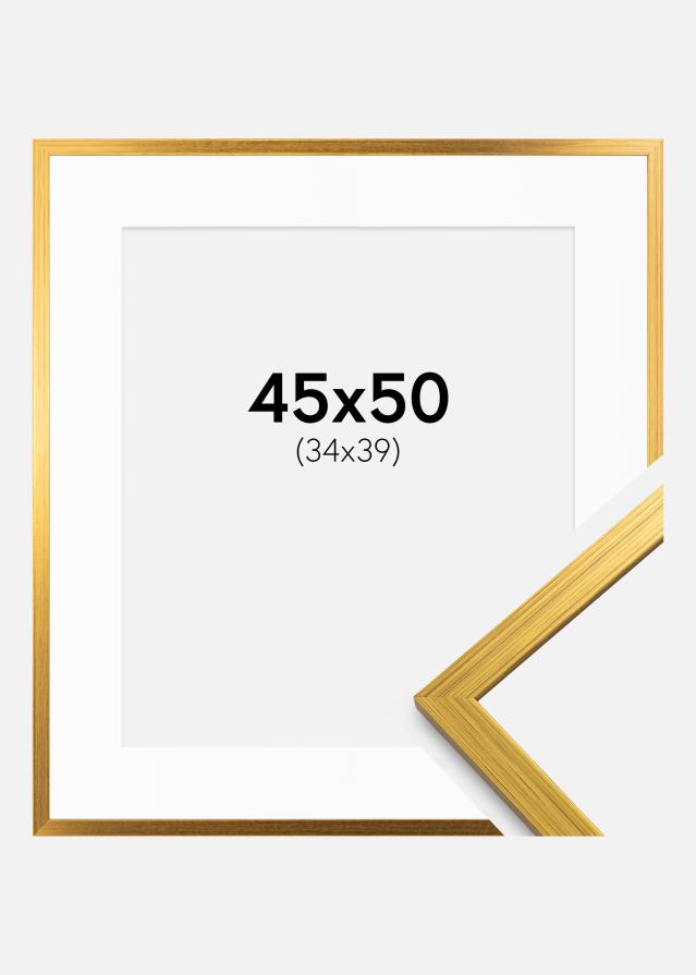 Ram med passepartou Frame Edsbyn Gold 45x50 cm - Mounts White 35x40 cm
