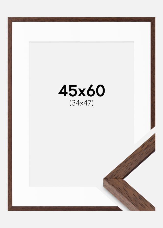 Ram med passepartou Frame Ares Teak 45x60 cm - Mounts White 35x48 cm