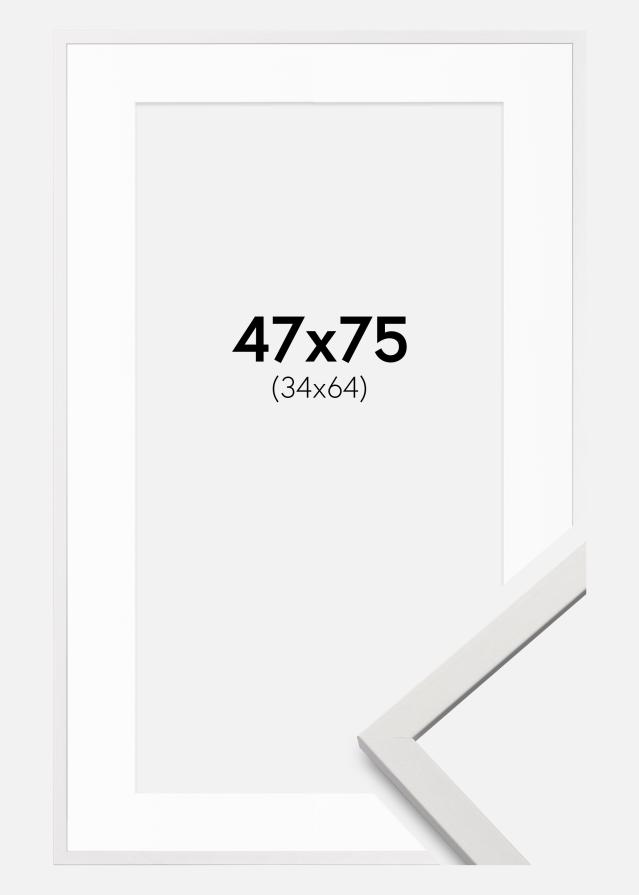 Ram med passepartou Frame Edsbyn White 47x75 cm - Mounts White 35x65 cm
