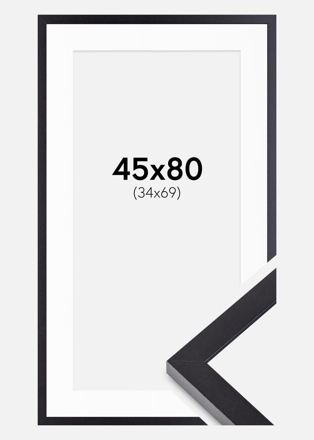 Ram med passepartou Frame Selection Black 45x80 cm - Mounts White 35x70 cm